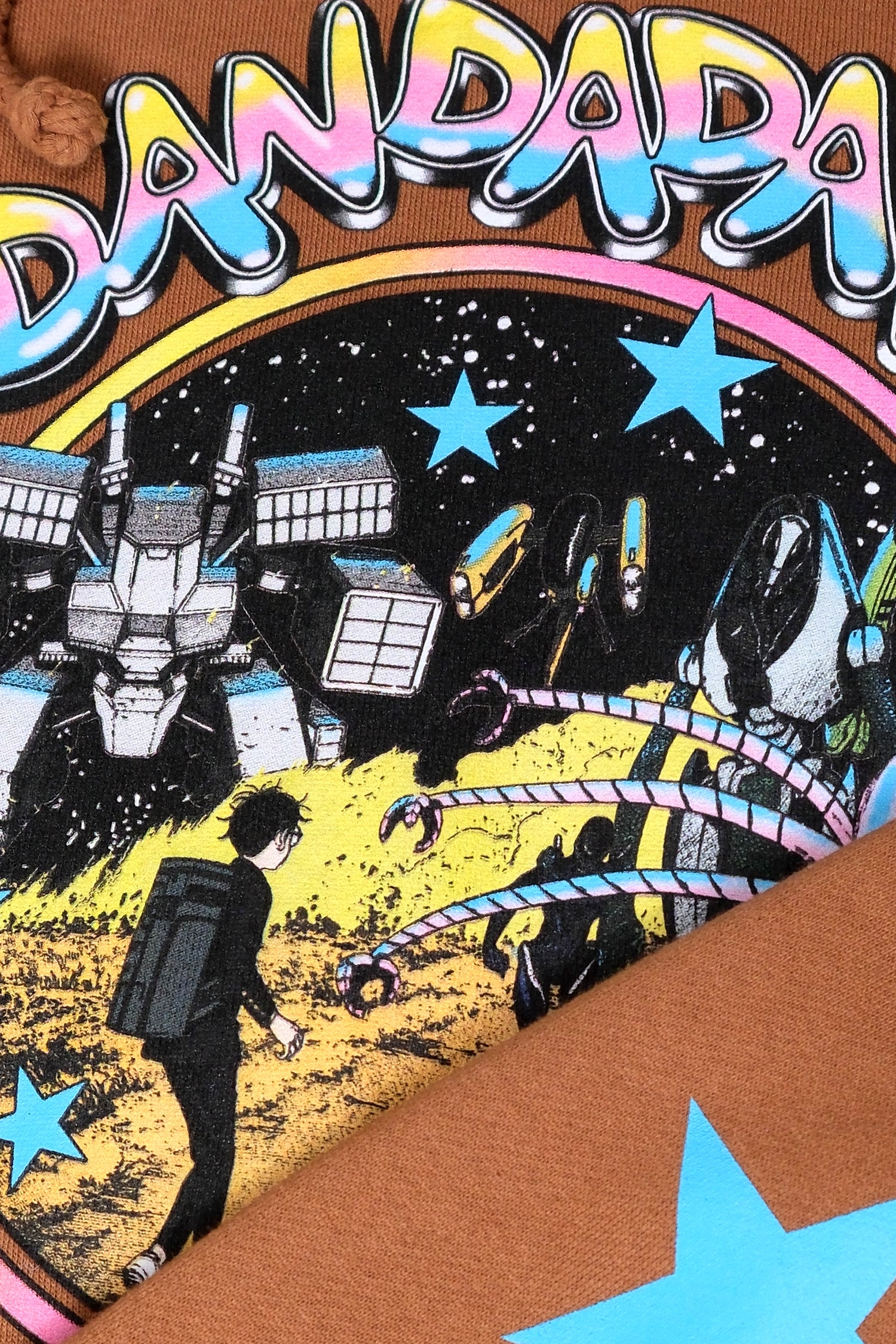 Retro Space Aliens Pullover Hoodie - Saddle Brown
