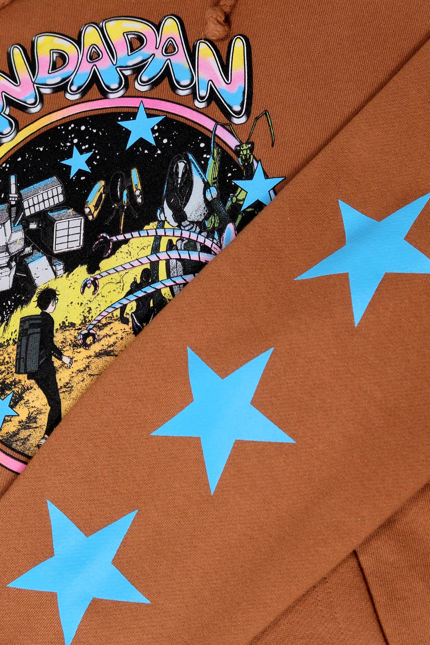 Retro Space Aliens Pullover Hoodie - Saddle Brown