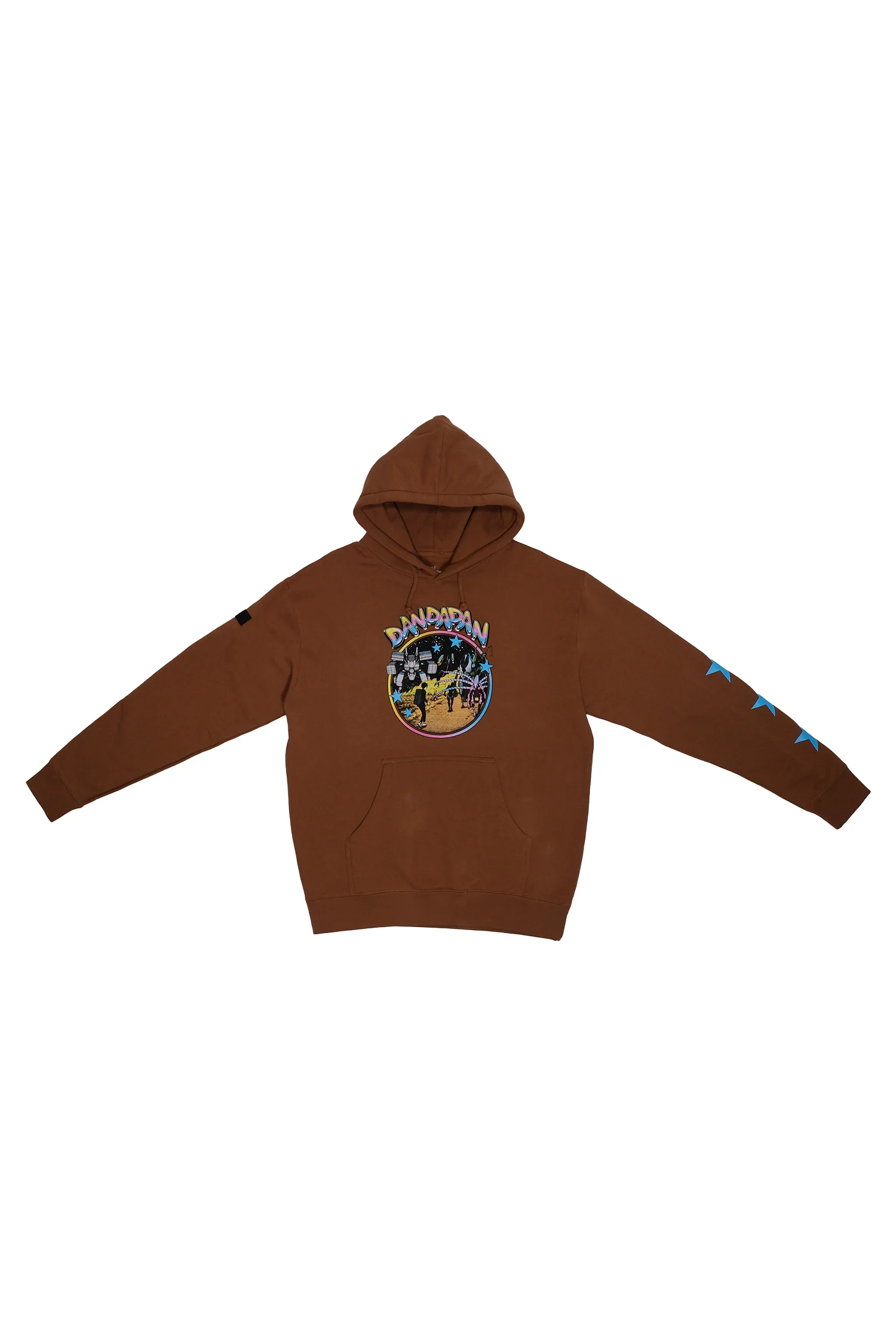Retro Space Aliens Pullover Hoodie - Saddle Brown