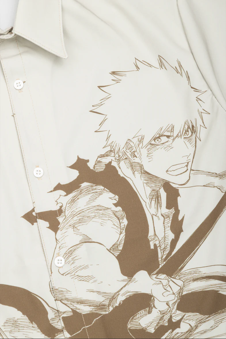 BLEACH's Thousand-Year Blood War Arc Ichigo Button Up Shirt - Sand 3 BLEACH's Thousand-Year Blood War Arc Ichigo Button Up Shirt - Sand