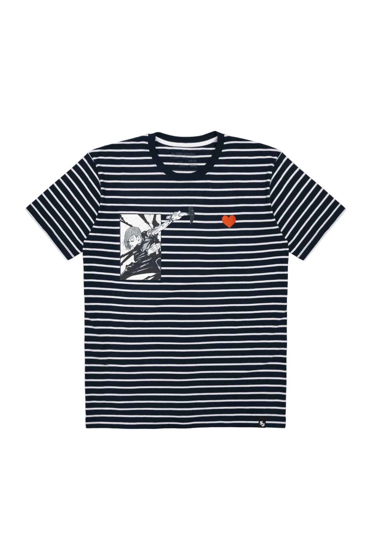 Jujutsu Kaisen Nobara Striped Tee - White/Navy 3 Jujutsu Kaisen Nobara Striped Tee - White/Navy