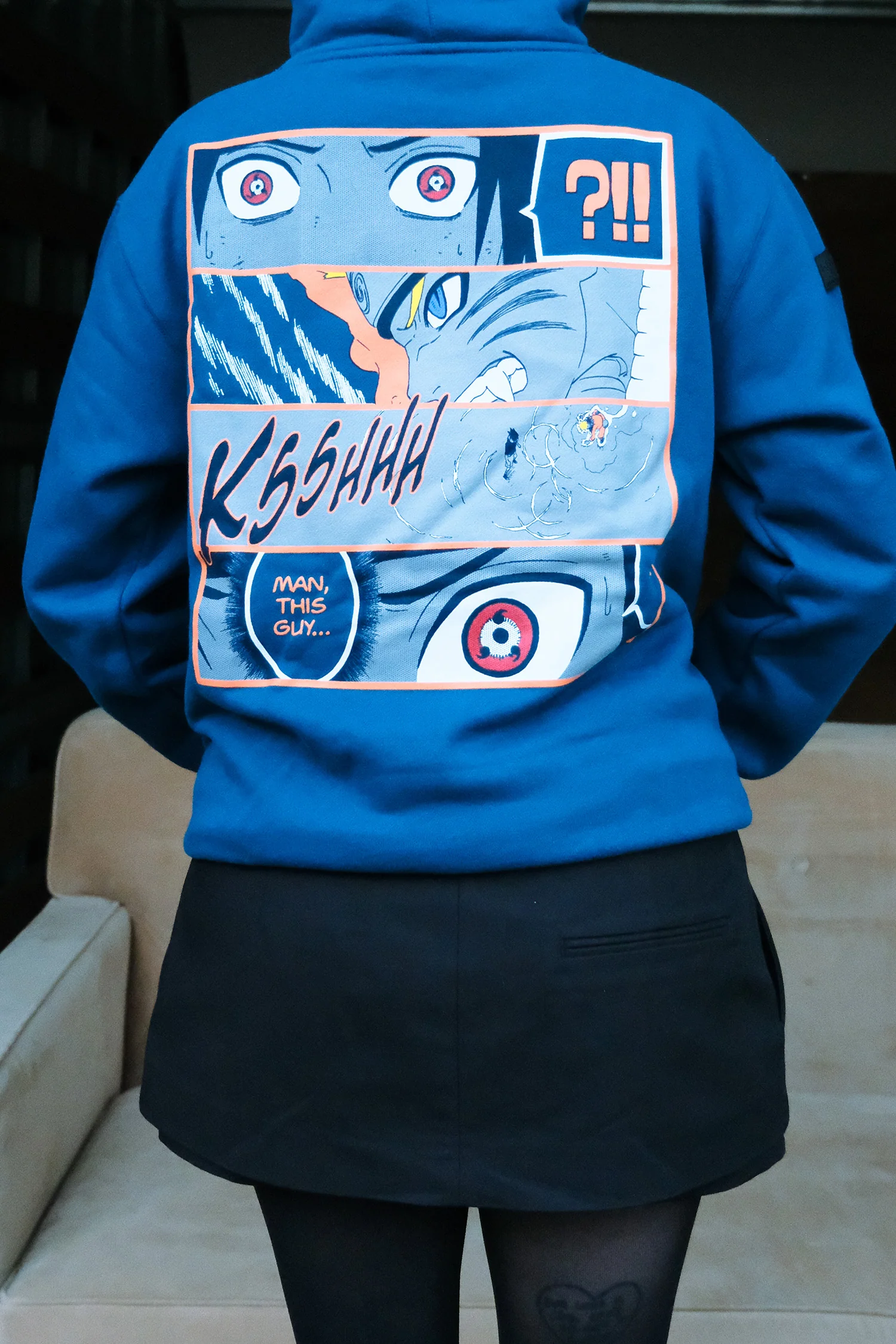 Naruto VS Sasuke Pullover Hoodie - Royal Blue 2 Naruto VS Sasuke Pullover Hoodie - Royal Blue