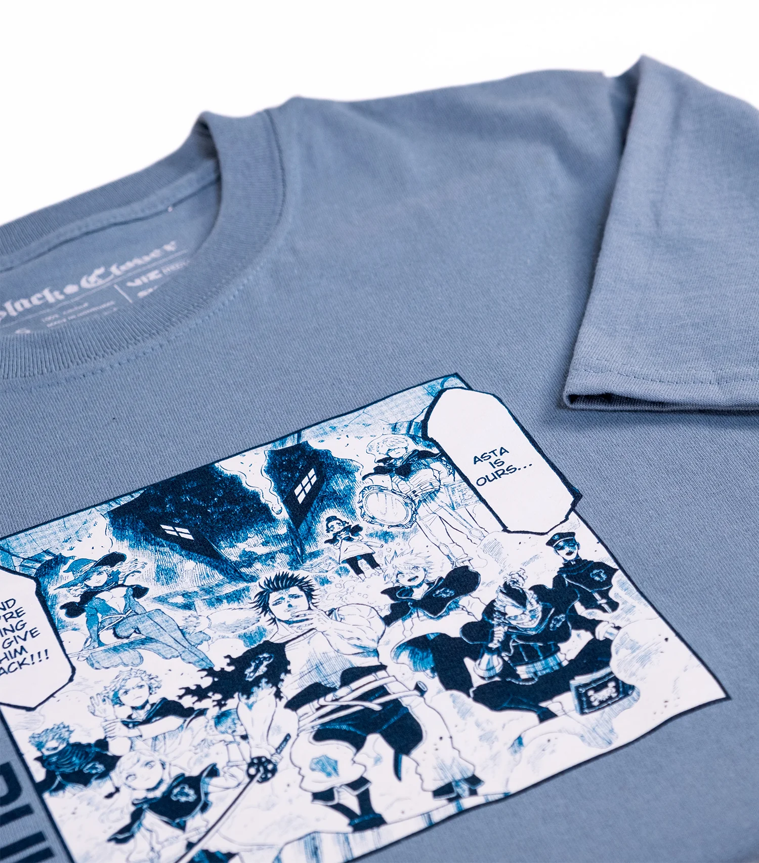 Black Clover Black Bulls Save Asta Tee - Stonewash Blue 3 Black Clover Black Bulls Save Asta Tee - Stonewash Blue