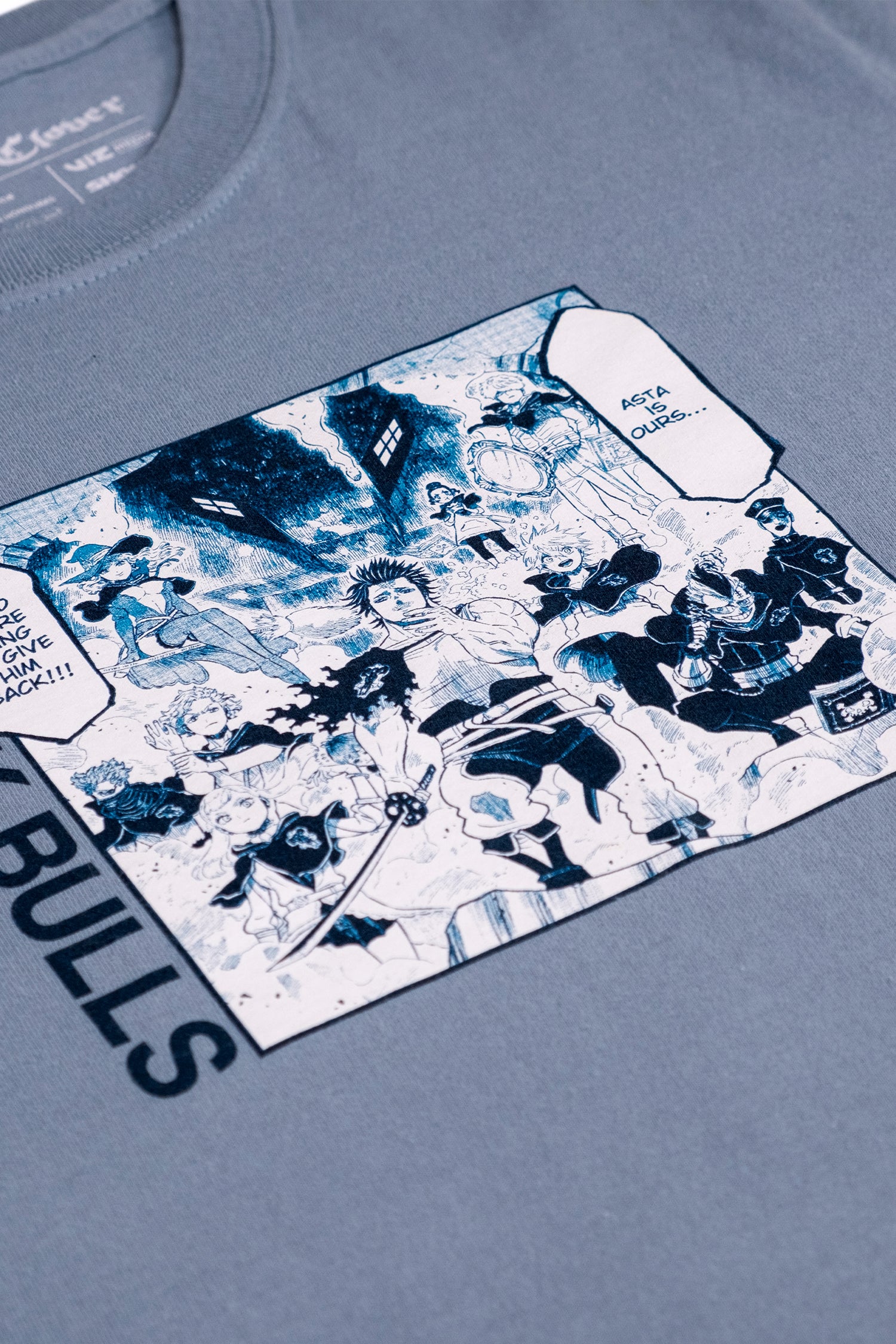 Black Clover Black Bulls Save Asta Tee - Stonewash Blue 4 Black Clover Black Bulls Save Asta Tee - Stonewash Blue