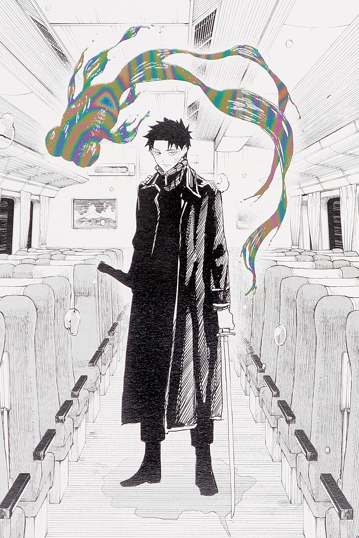 Kagurabachi Manga Panel Art Print with Holographic Details