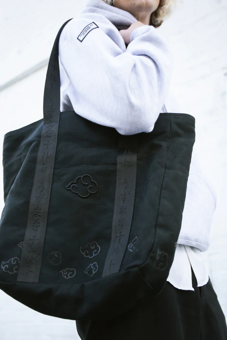 Naruto Shadow Embroidered Tote - Black 3 Naruto Shadow Embroidered Tote - Black