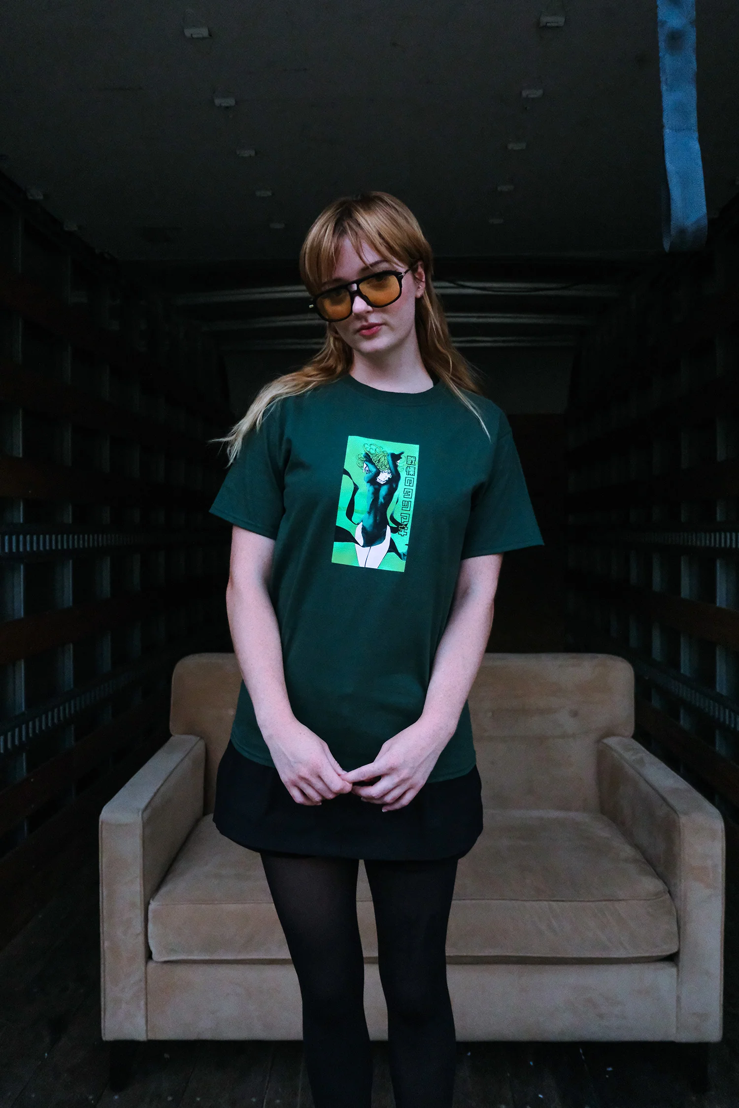 One Punch Man Tornado of Terror Tee - Forest Green 1 One Punch Man Tornado of Terror Tee - Forest Green