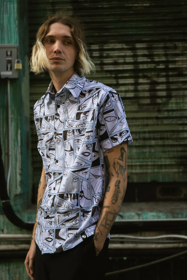 Naruto AOP Button Up Shirt - Light Blue 5 Naruto AOP Button Up Shirt - Light Blue