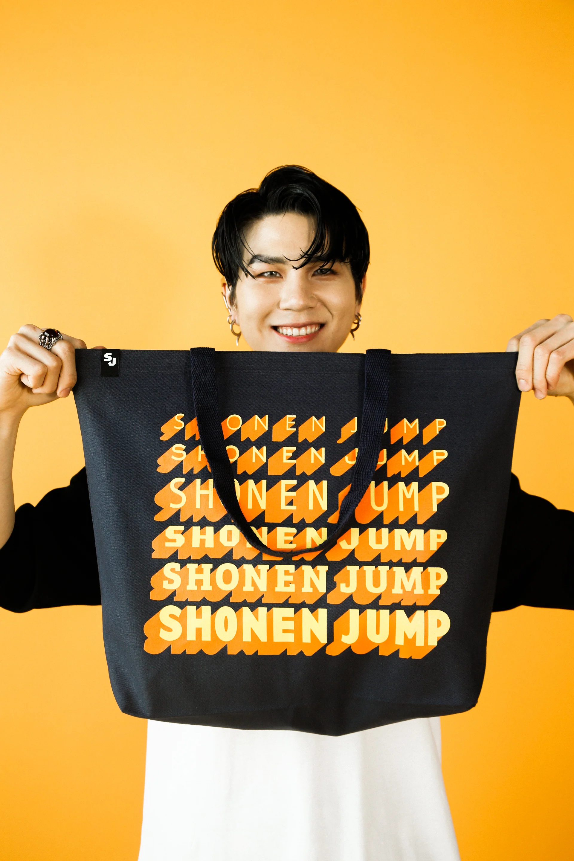 Shonen Jump Logo Stack Tote Bag - Black 4 Shonen Jump Logo Stack Tote Bag - Black