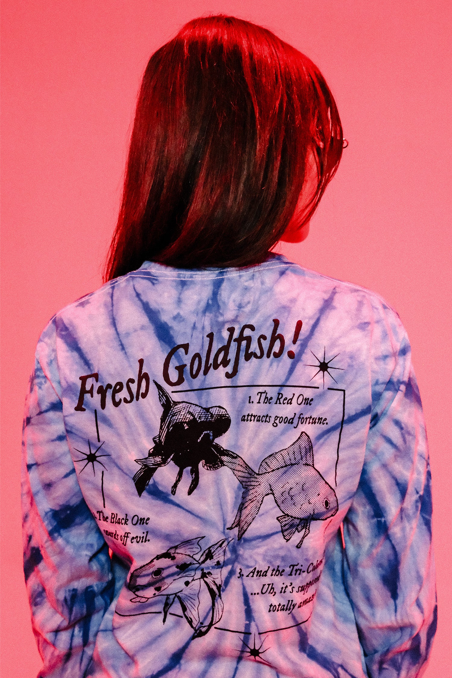 Kagurabachi Goldfish Tie-Dye LS Tee - Blue Tie-Dye 1 Kagurabachi Goldfish Tie-Dye LS Tee - Blue Tie-Dye