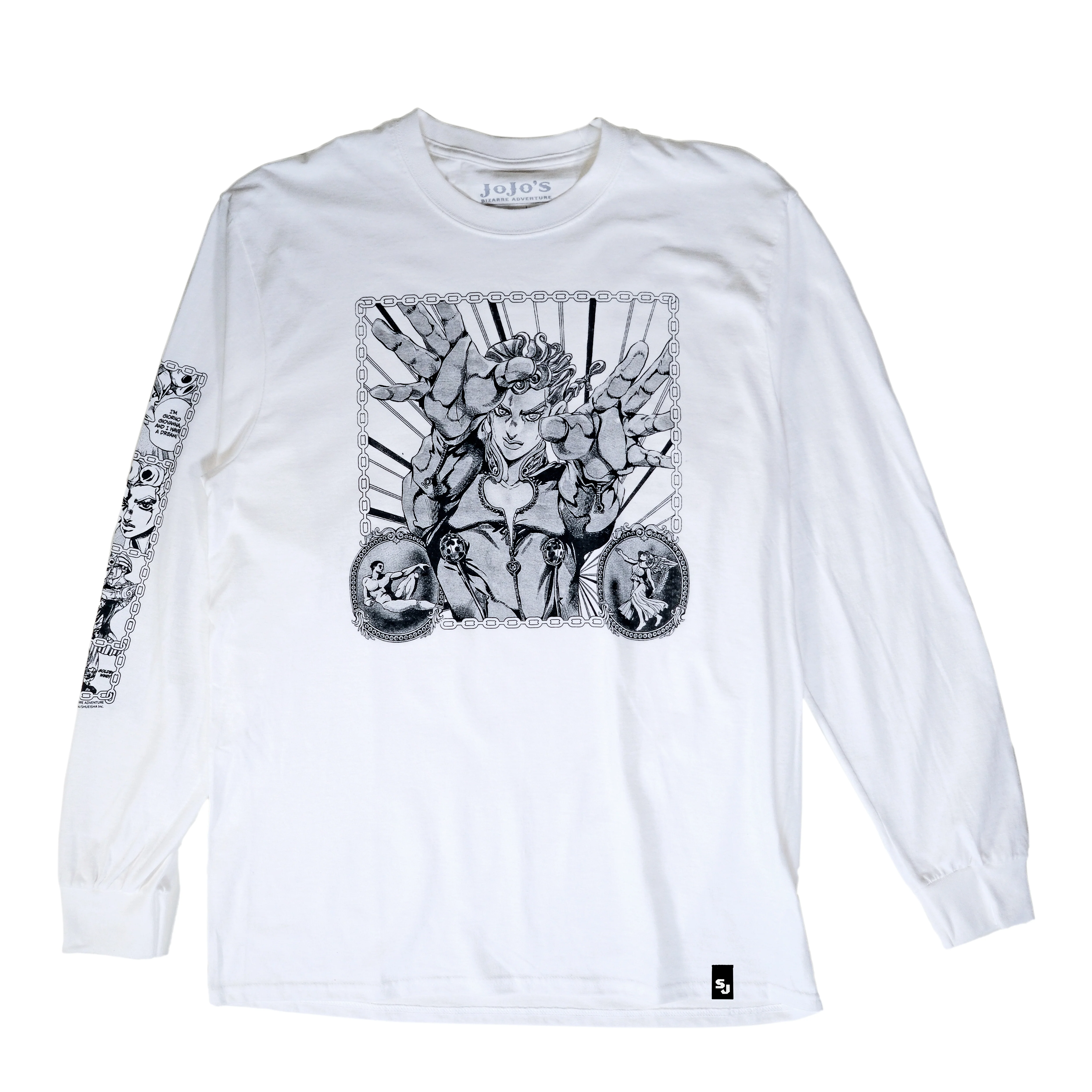 JoJo's Bizarre Adventure: Part 5 Golden Wind Giorno LS Tee - White 3 JoJo's Bizarre Adventure: Part 5 Golden Wind Giorno LS Tee - White