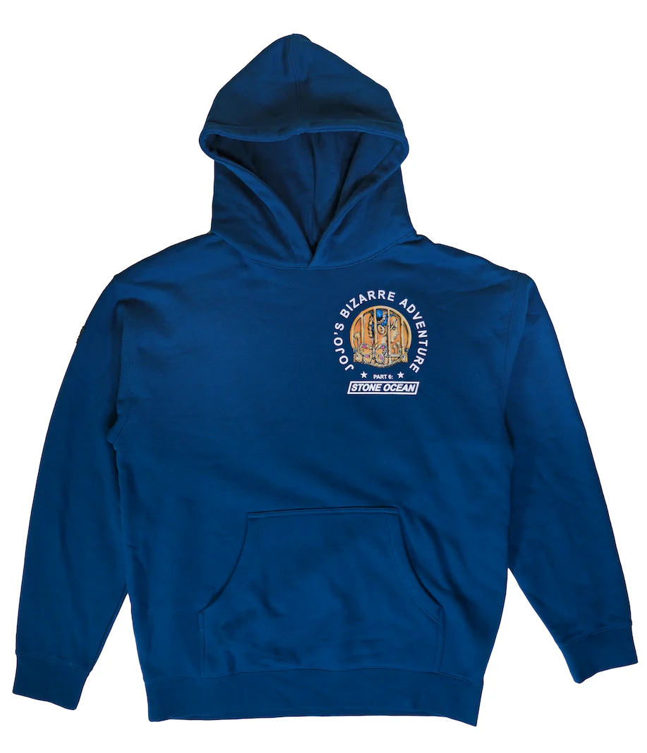 JoJo's Bizarre Adventure: Part 6 Stone Ocean Pull Over Hoodie - Posideon Blue 3 JoJo's Bizarre Adventure: Part 6 Stone Ocean Pull Over Hoodie - Posideon Blue