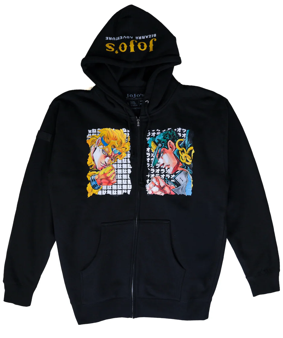JoJo's Bizarre Adventure Face Off Zip Hoodie - Black 3 JoJo's Bizarre Adventure Face Off Zip Hoodie - Black