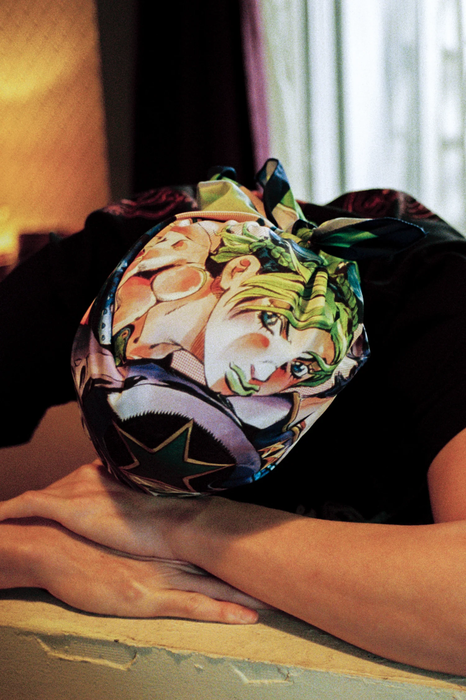 JoJo's Bizarre Adventure: Part 6 Stone Ocean Jolyne Bandana - Green/Purple 1 JoJo's Bizarre Adventure: Part 6 Stone Ocean Jolyne Bandana - Green/Purple