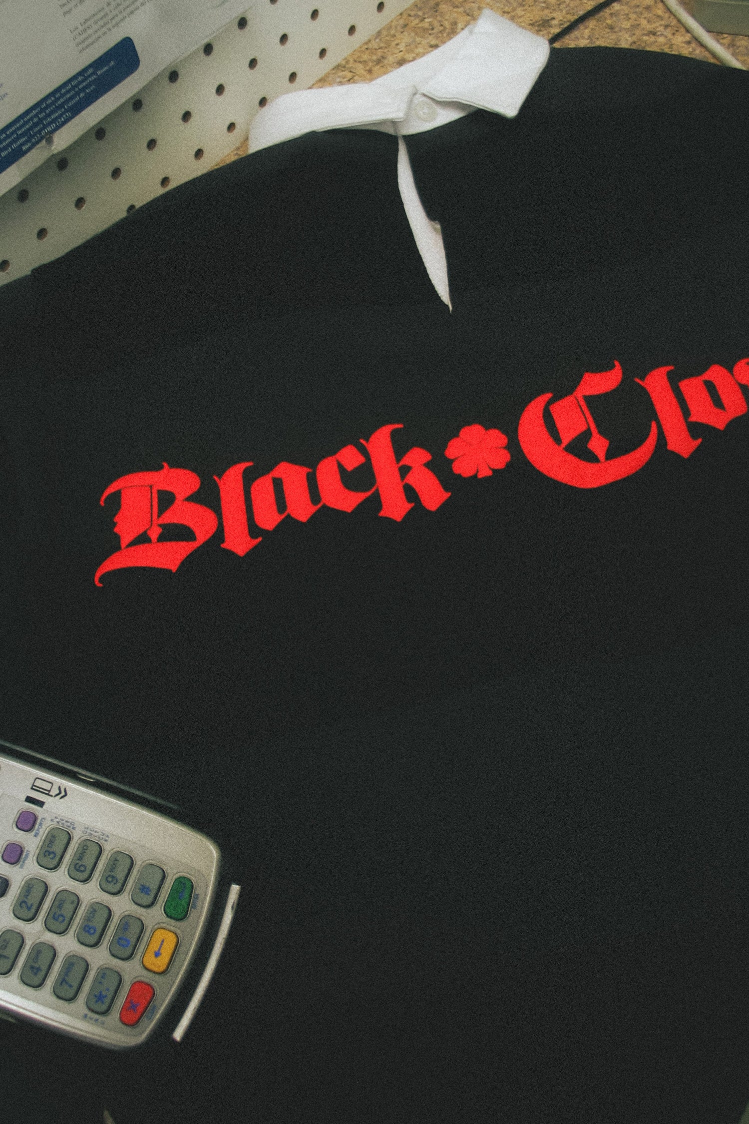 Black Clover Logo Striped Rugby - Black/Grey