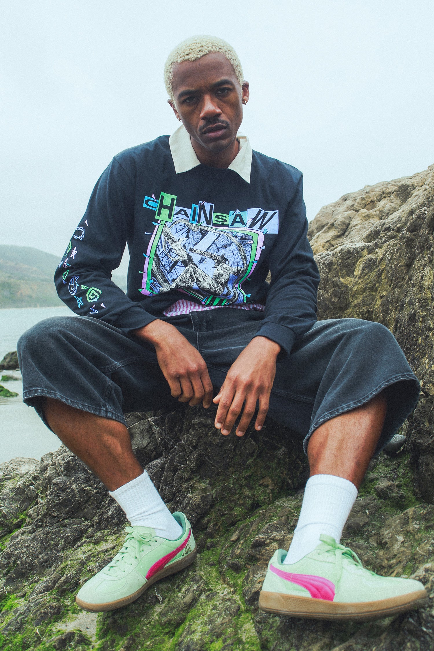 Chainsaw Man Denji Surf LS Tee - Black